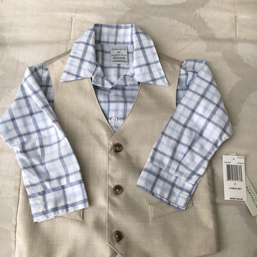 NWT Boys 3T “Perry Ellis” shirt and vest